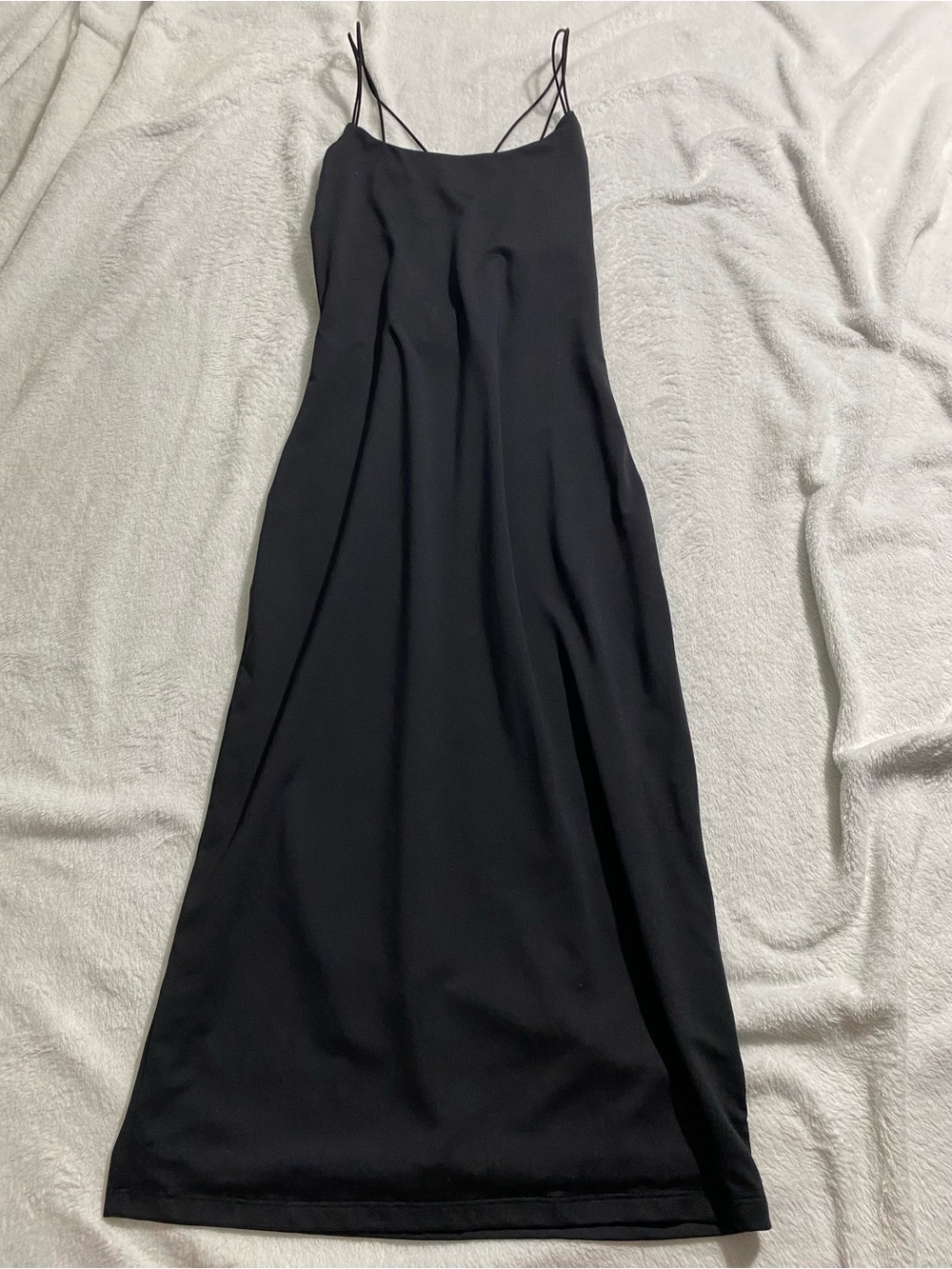 Vintage House of Harlow 1960 Black Maxi Slip Dress with Double Spaghetti Straps